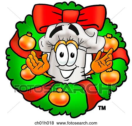 Chef hat in wreath View Large Clip Art Graphic Clip Art - Chef hat in wreath. Fotosearch