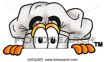 Clipart - Chef hat peeking over top. Fotosearch