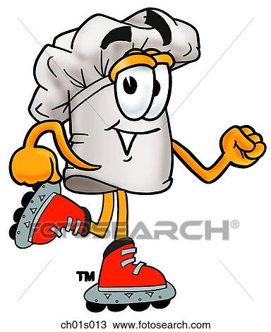 Chef hat roller blading View Large Clip Art Graphic Clipart - Chef hat roller blading. Fotosearch
