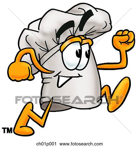 Clipart - Chef hat running. Fotosearch