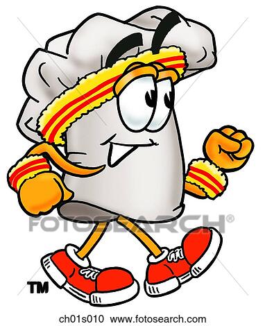 Chef hat walking View Large Clip Art Graphic Clipart - Chef hat walking. Fotosearch