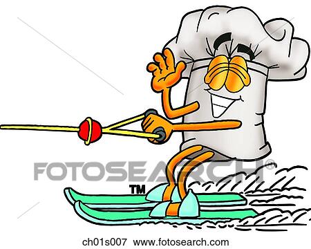 Chef hat water skiing View Large Clip Art Graphic Clip Art - Chef hat water skiing. Fotosearch