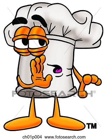 Clipart - Chef hat whispering. Fotosearch