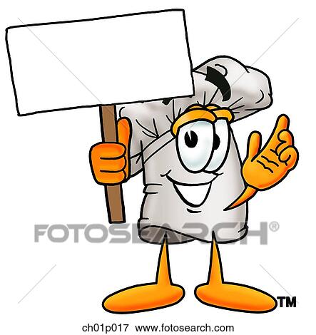 Clip Art - Chef hat with a sign. Fotosearch