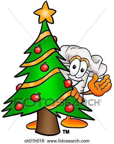 Chef hat with christmas tree View Large Clip Art Graphic Clip Art - Chef hat with christmas tree. Fotosearch
