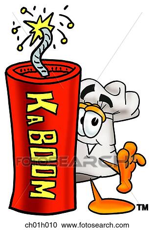 Chef hat with fire cracker View Large Clip Art Graphic Clipart - Chef hat with fire cracker. Fotosearch