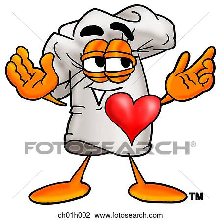 Clipart - Chef hat with heart. Fotosearch