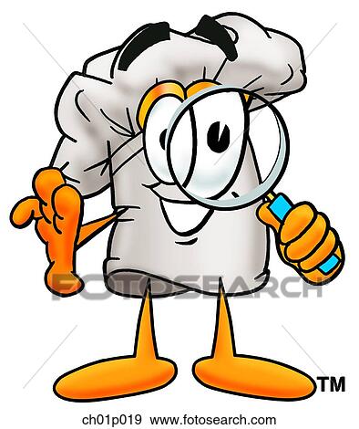 Chef hat with magnifying glass View Large Clip Art Graphic Clip Art - Chef hat with magnifying glass. Fotosearch