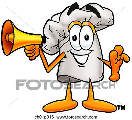 Clip Art - Chef hat with megaphone. Fotosearch