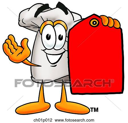 Clipart - Chef hat with price tag. Fotosearch