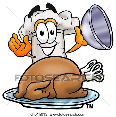 Clipart - Chef hat with turkey. Fotosearch