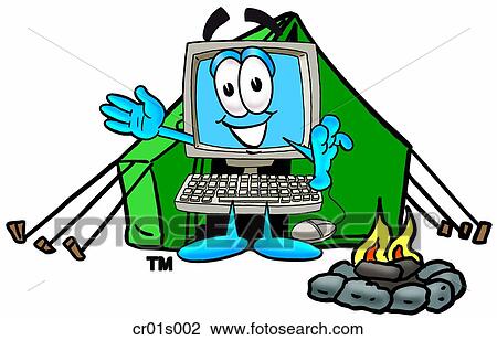Computer camping View Large Clip Art Graphic Clipart - Computer camping. Fotosearch