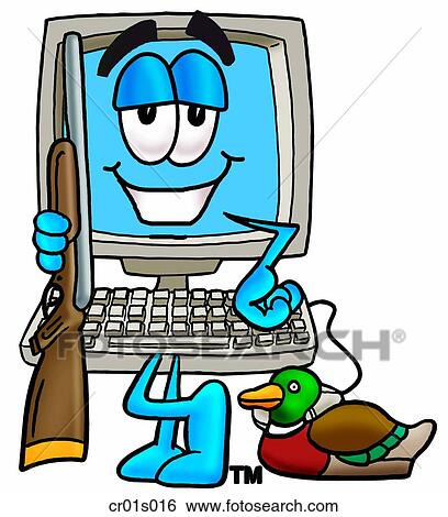 Clip Art - Computer hunting. Fotosearch