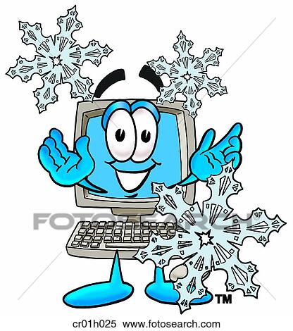Computer in snow View Large Clip Art Graphic Clipart - Computer in snow. Fotosearch