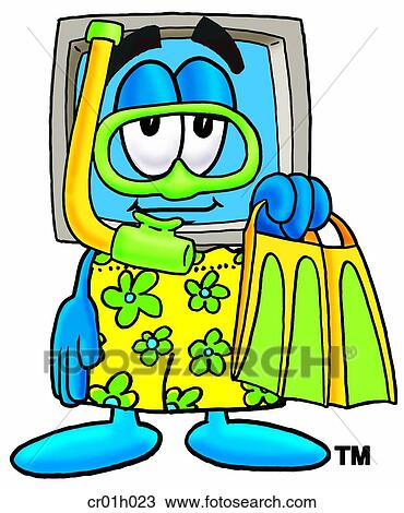 Computer in swim trunks View Large Clip Art Graphic Clipart - Computer in swim trunks. Fotosearch