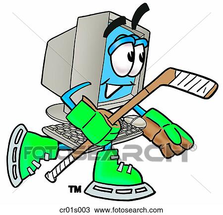 Computer playing hockey View Large Clip Art Graphic Clipart - Computer playing hockey. Fotosearch