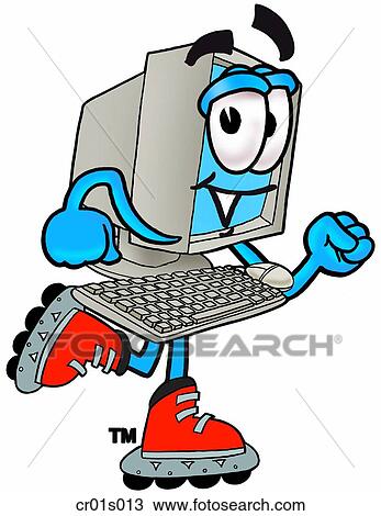 Computer roller blading View Large Clip Art Graphic Clipart - Computer roller blading. Fotosearch