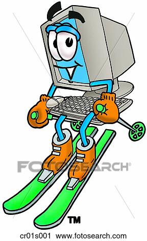 Computer skiing View Large Clip Art Graphic Clipart - Computer skiing. Fotosearch