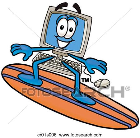 Computer surfing View Large Clip Art Graphic Clip Art - Computer surfing. Fotosearch