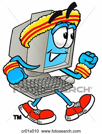 Computer walking View Large Clip Art Graphic Clipart - Computer walking. Fotosearch