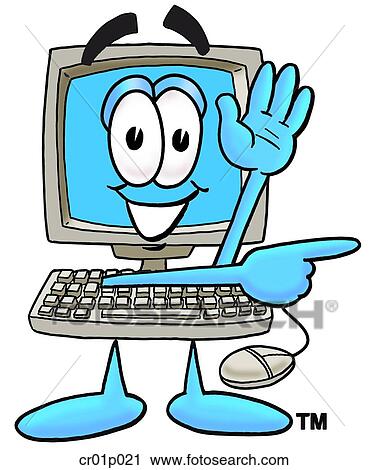 Computer waving and pointing View Large Clip Art Graphic Clipart - Computer waving and pointing. Fotosearch