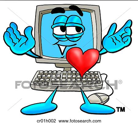 Computer with heart View Large Clip Art Graphic Clipart - Computer with heart. Fotosearch
