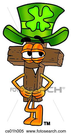 Cross and irish hat View Large Clip Art Graphic Clipart - Cross and irish hat. Fotosearch