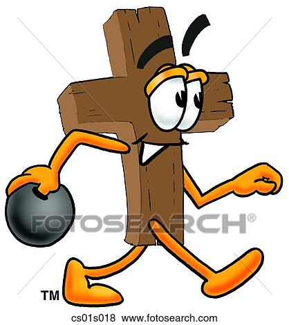 Clip Art - Cross bowling. Fotosearch