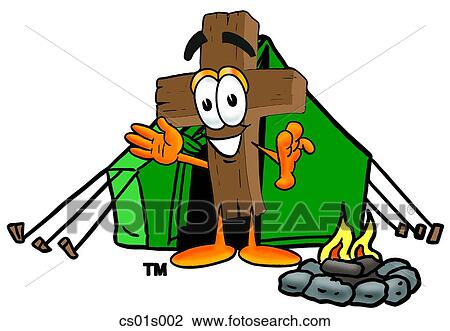 Clipart - Cross camping. Fotosearch