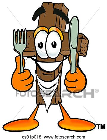 Clip Art - Cross eating. Fotosearch