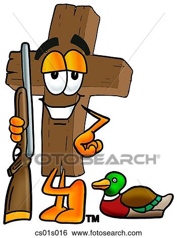 Clip Art - Cross hunting. Fotosearch