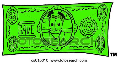 Clipart - Cross on a dollar bill. Fotosearch