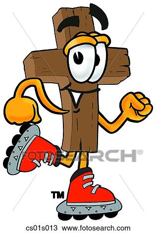 Clipart - Cross roller blading. Fotosearch