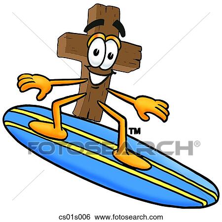 Cross surfing View Large Clip Art Graphic Clip Art - Cross surfing. Fotosearch