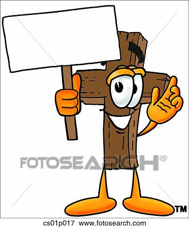 Cross with a sign View Large Clip Art Graphic Clip Art - Cross with a sign. Fotosearch
