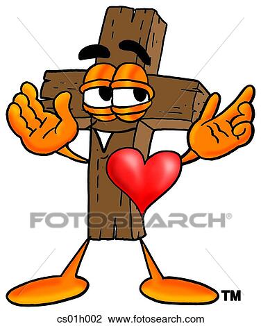 Cross with heart View Large Clip Art Graphic Clipart - Cross with heart. Fotosearch