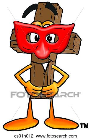 Clipart - Cross with mask. Fotosearch