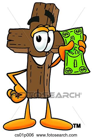Cross with money View Large Clip Art Graphic Clip Art - Cross with money. Fotosearch