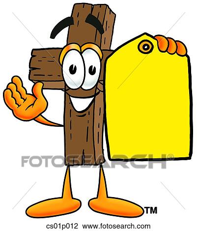 Clipart - Cross with price tag. Fotosearch