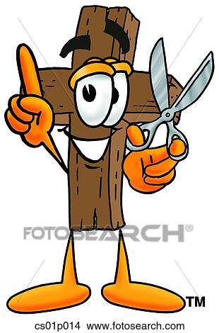 Clipart - Cross with scissors. Fotosearch
