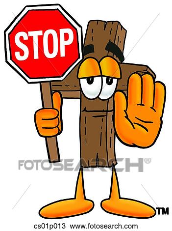 Cross with stop sign View Large Clip Art Graphic Clipart - Cross with stop sign. Fotosearch