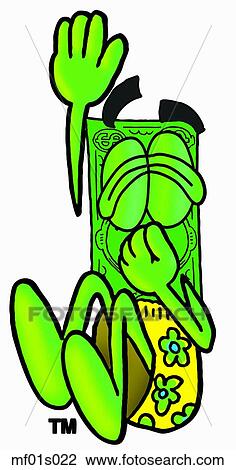 Clipart - Dollar flat diving into water. Fotosearch