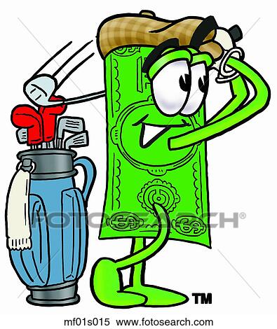 Dollar flat golfing View Large Clip Art Graphic Clipart - Dollar flat golfing. Fotosearch