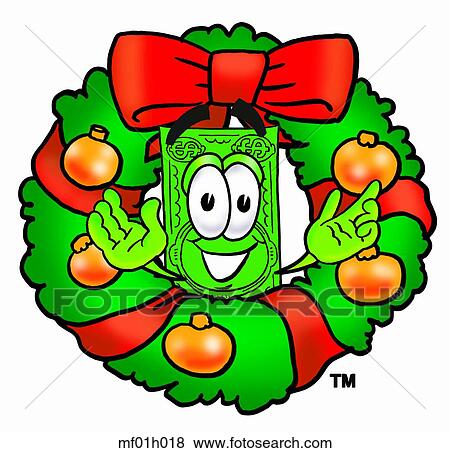 Dollar flat in wreath View Large Clip Art Graphic Clip Art - Dollar flat in wreath. Fotosearch