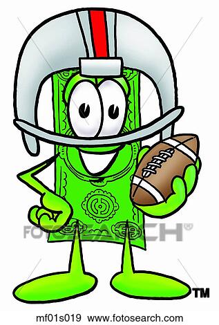 Clip Art - Dollar flat playing football. Fotosearch