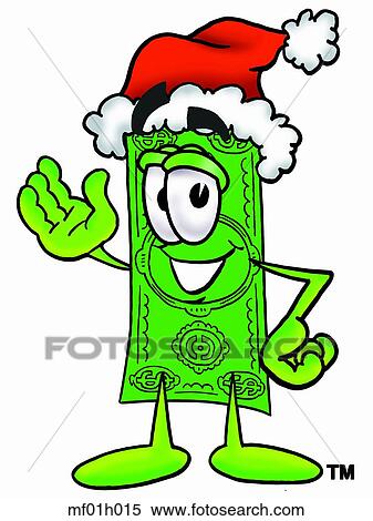 Dollar flat santa View Large Clip Art Graphic Clipart - Dollar flat santa. Fotosearch