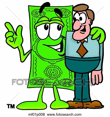 Clip Art - Dollar flat with a man. Fotosearch