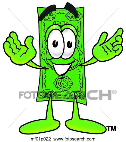 Clipart - Dollar flat with arms open. Fotosearch