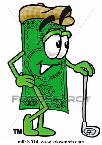 Dollar flat with golf club View Large Clip Art Graphic Clipart - Dollar flat with golf club. Fotosearch