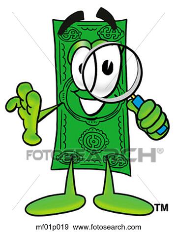 Dollar flat with magnifying glass View Large Clip Art Graphic Clip Art - Dollar flat with magnifying glass. Fotosearch